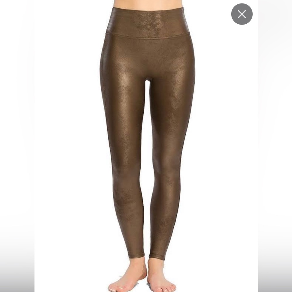 SPANX faux leather legging - brown/bronze Medium